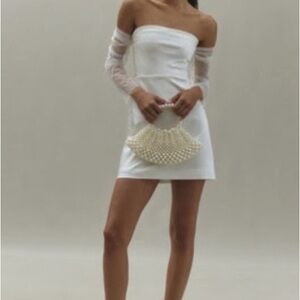 BHLDN Strapless White Mini Dress